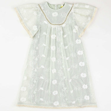 Mesh Crochet Ribbon Dress - Kidichic